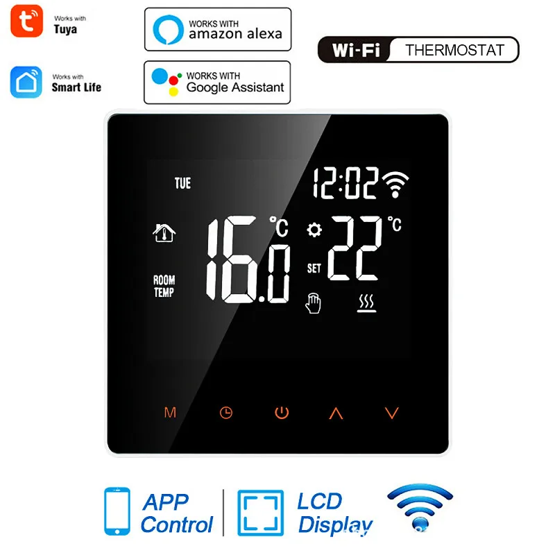 

Tuya WiFi Smart Thermostat,Smart Home Electric Floor Heating Water/Gas Boiler Temperatu Remote Controller,Via Alexa Google Home