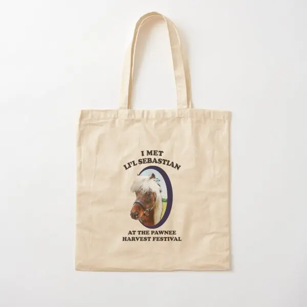 

Lil Sebastian Parks And Recreation Cot Canvas Bag Handbag Grocery Shopper Women Reusable Ladies Fashion Designer Printed Tote