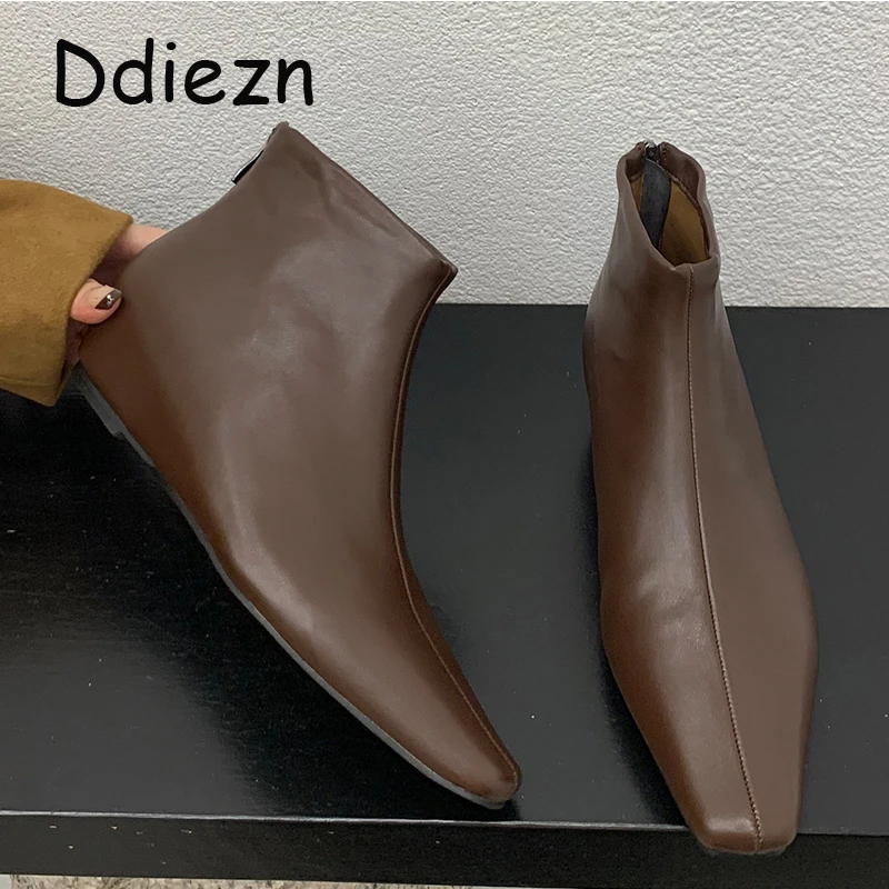 

Fashion Women Short Boots Pointed Toe Female Shoes Vintage Zippers Footwear Wedges Elegant Ladies Stretch Ankle Boots Shoes