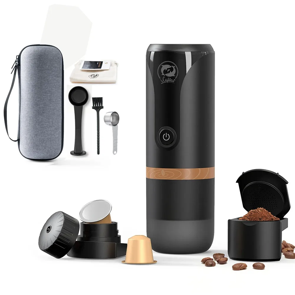 Camping Travel Espresso Machine Brew With Nespresso Originalline Capsule Or Ground Coffee