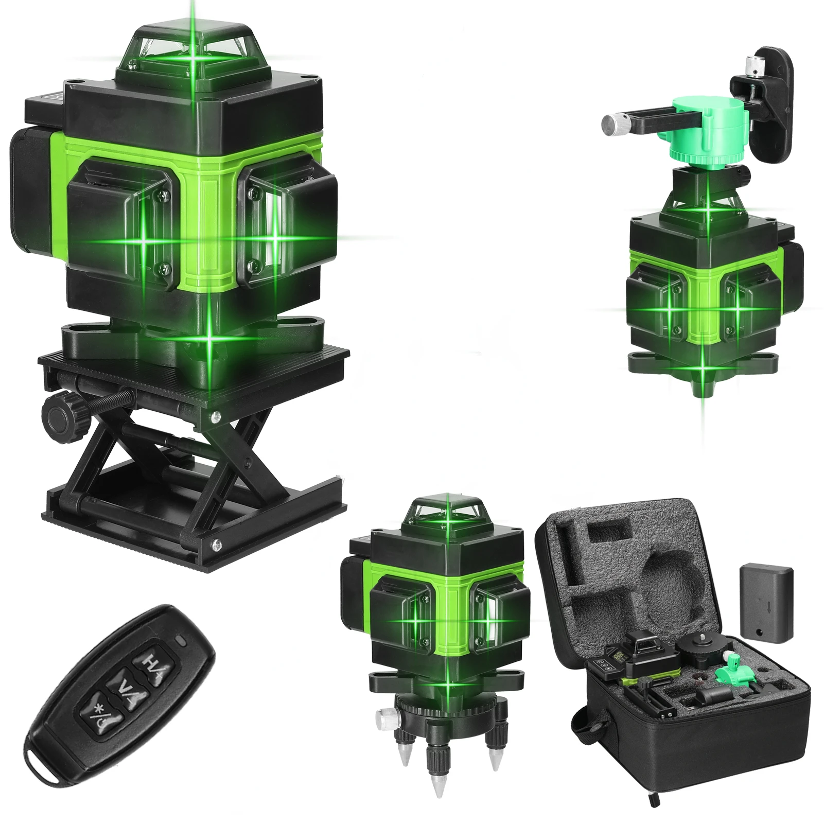 

/8 Set High-precision Light Lines Tools 16/12 Green Line-laying Automatic Construction Instrument Wall Stick Level Set Laser