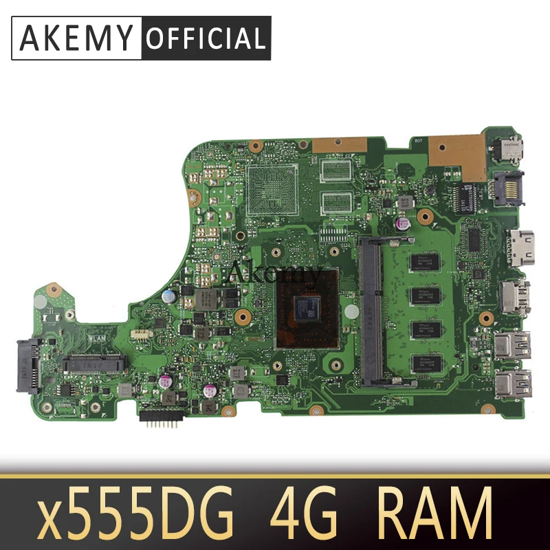 

Материнская плата Akemy X555DG для ноутбука ASUS X555DG A555DG X555QG X555D X555Y X555, протестированная оригинальная материнская плата 4 Гб ОЗУ