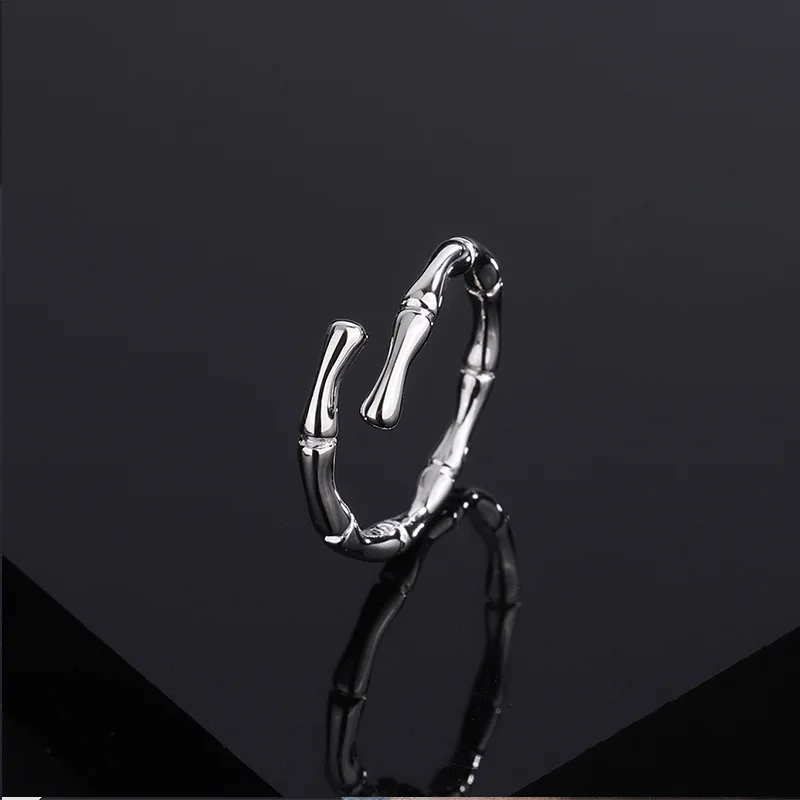 

European Style S999 Sterling Silver Slub Ring High-grade Niche Design Index Finger Ring Opening Adjustable Ring