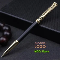 10pcslot custom logo metal ballpoint pen 0 5mm black ink gift pens business logo personalized gift pen engrave name logo text
