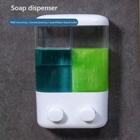 abs wall mounted liquid soap dispenser singledouble head foam hand wash device bathroom shower gel detergent shampoo bottle