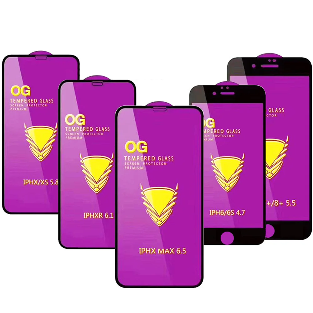 25PCS Golden Armor Tempered Glass for iPhone 14 13 12 11 Pro XS Max X XR 7 8 Plus Full Glue Cover Big Curved OG Screen Protector