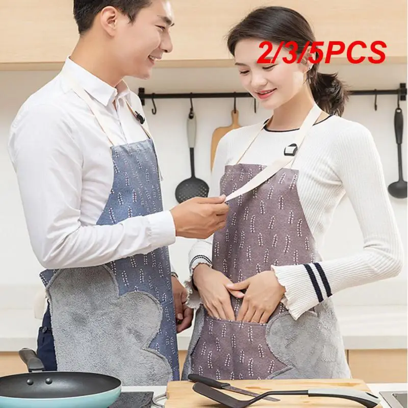 

2/3/5PCS Kitchen Clothes Wear-resistant Anti-oil Dirty Anti-fouling Waterproof Apron Polyester Oil-proof Modern Minimalist