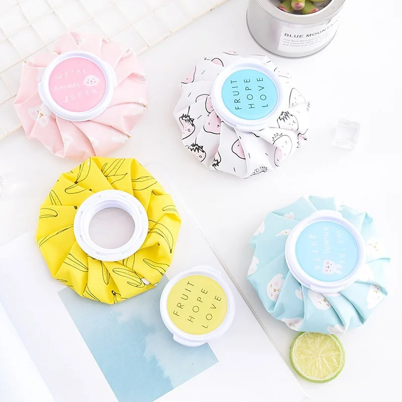 

Cartoon Hot Water Bottle Water Filling Portable Folding Dual Use Reusable Knee Head Leg Relief Pain Ice Bag Winter Warmer Bag