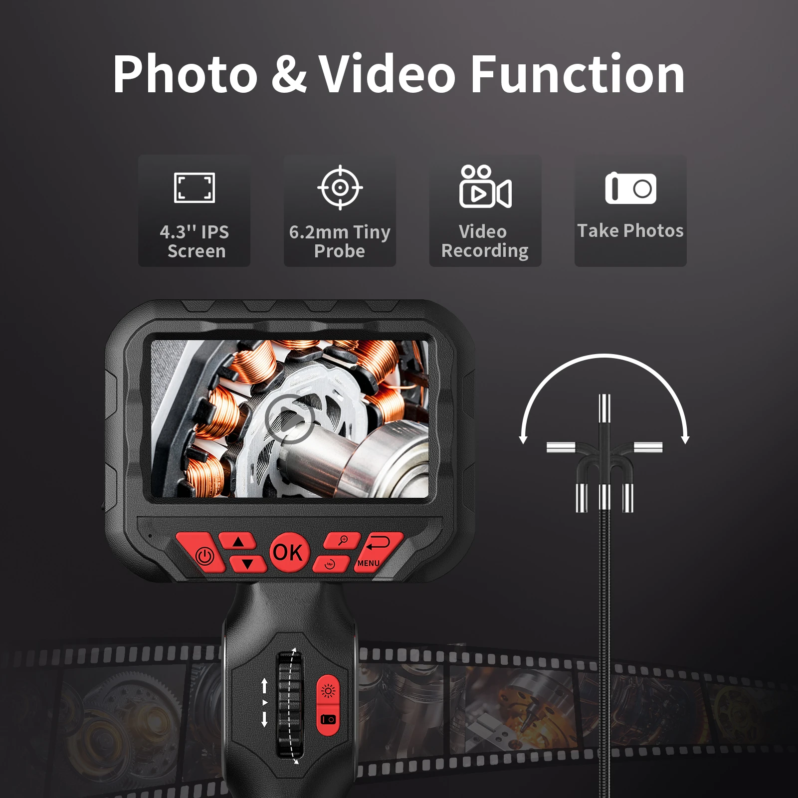 

Эндоскоп New Landing 4.3 дюйма