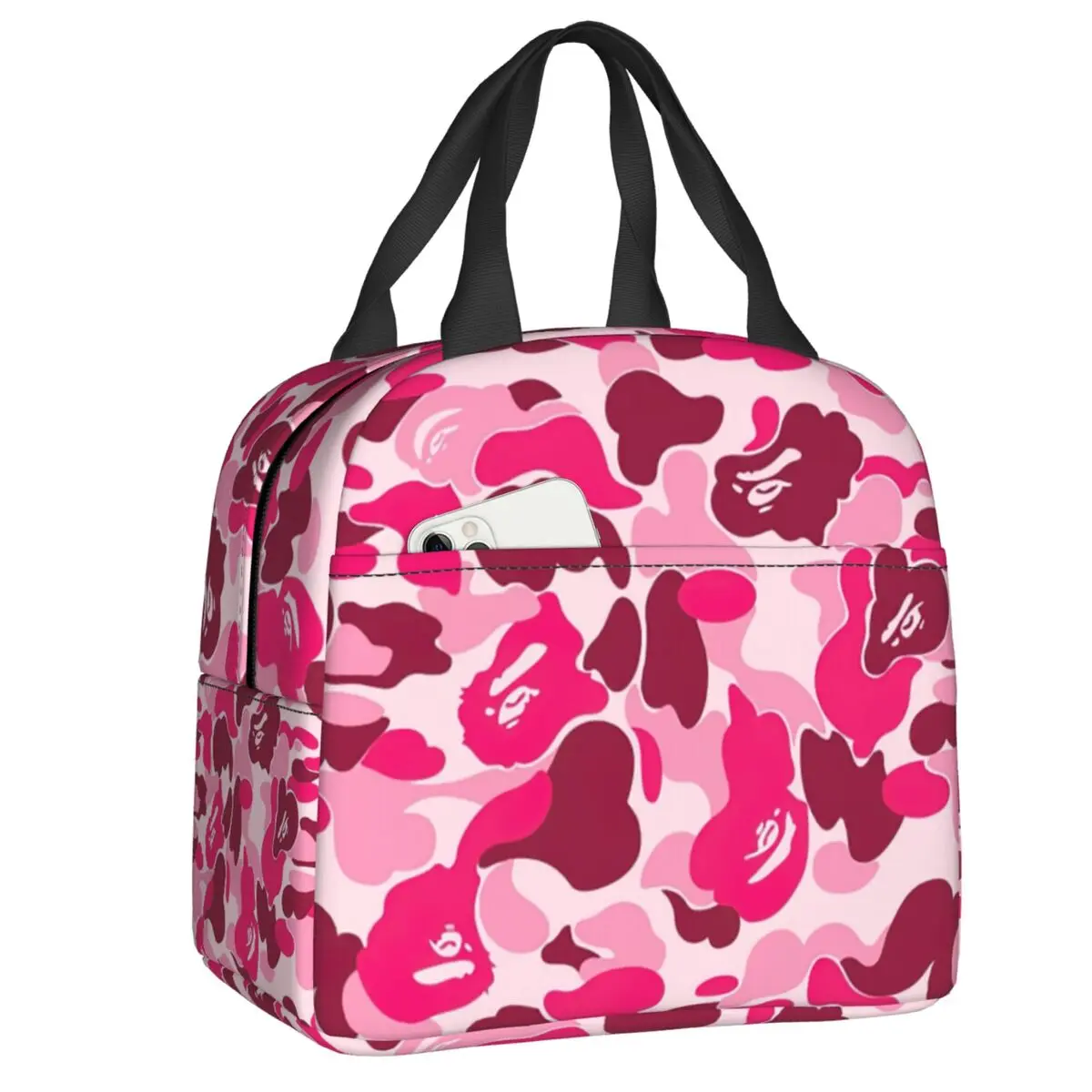 

Red Camo Camouflage Thermal Insulated Lunch Bags Women Portable Lunch Container for School Multifunction Food Box