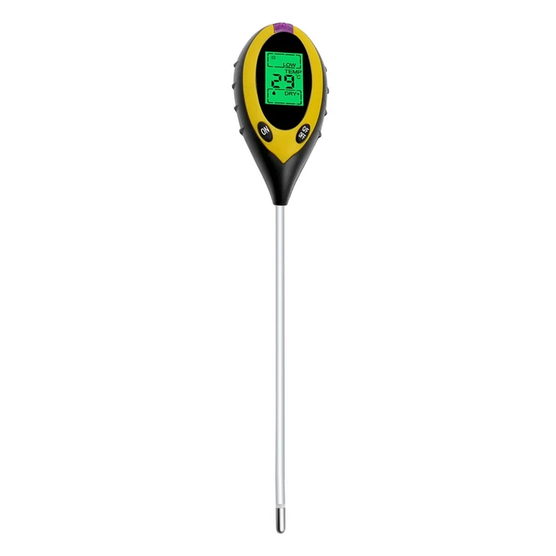 

4 In 1 Soil PH Meter Tester Soil Tester PH Moisture Meter Temperature Sunlight Intensity Measurement Analysis Soil Test