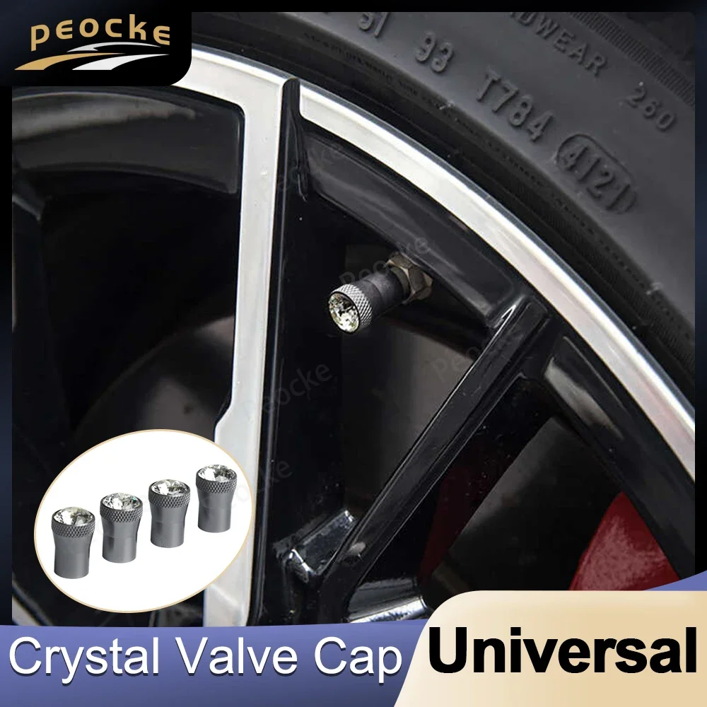 4 шт. универсальная крышка клапана с кристаллами для автомобильных шин заглушка