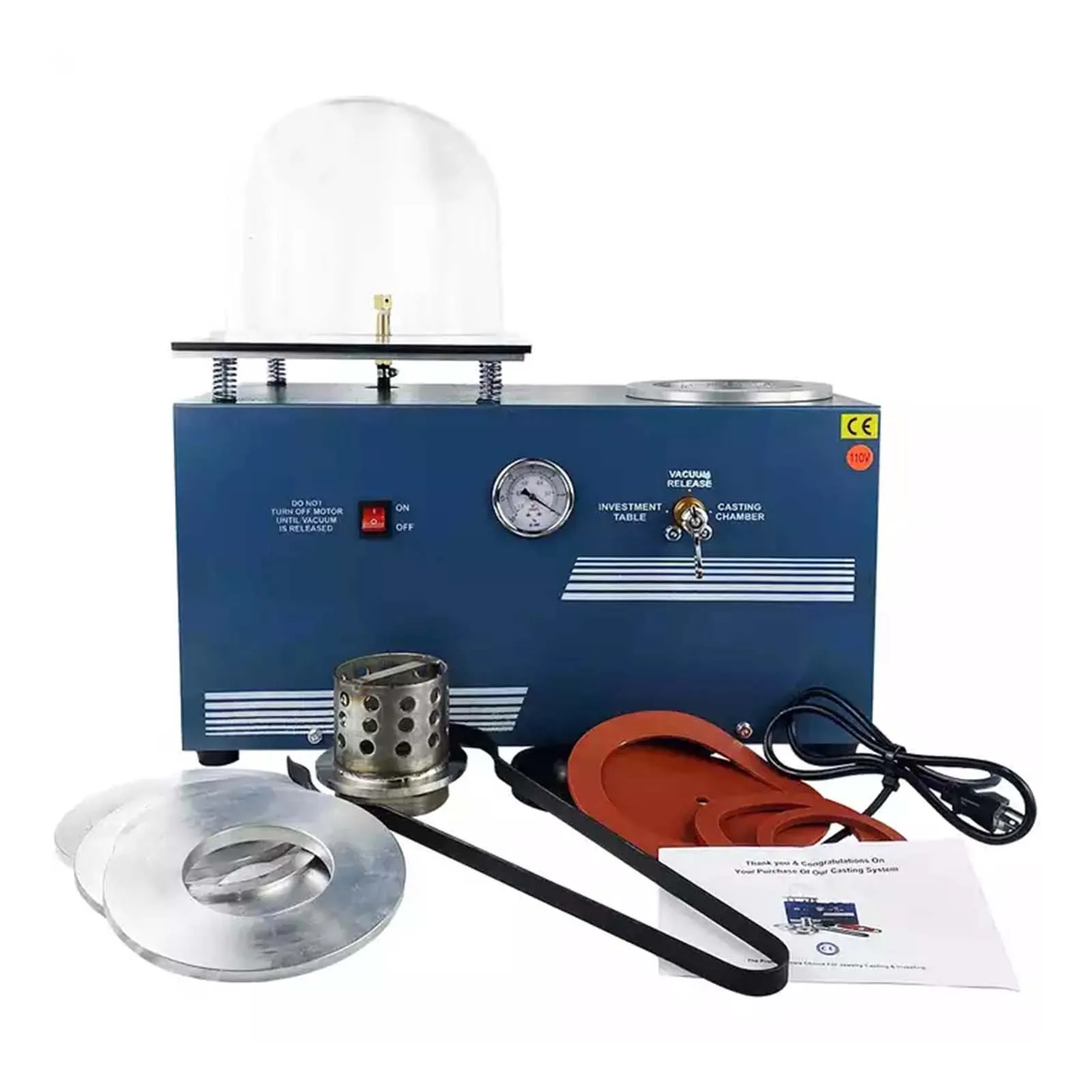 

2L Jewelry Lost Wax Cast Combination Vacuum Investing Casting Investment Machine Tabletop Vacuum Machine for Casting And Invest