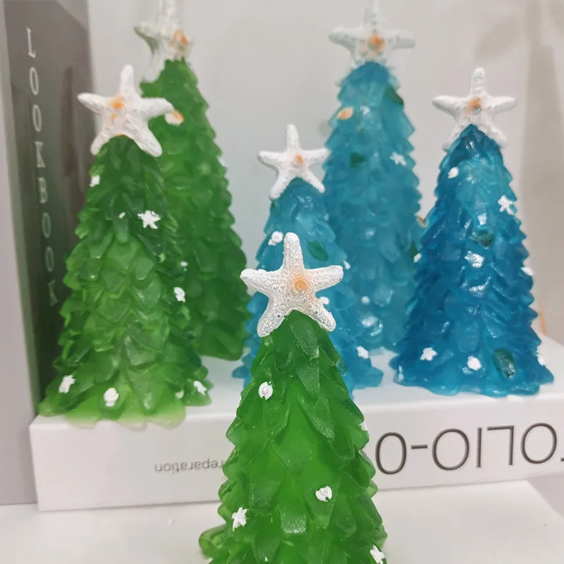 

New Emerald Color Starfish Christmas Tree Resin Craft Decoration Children's Gift Xmas Table Ornament Home Decor Accessories