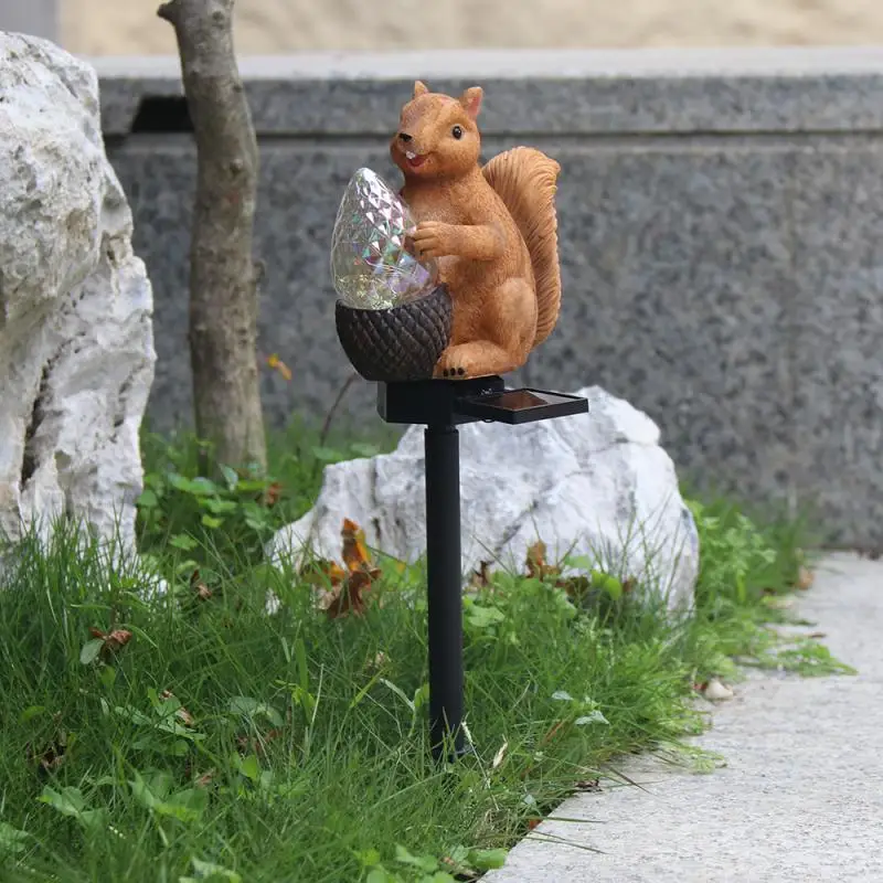 

Squirrel Crystal Animal Ornament Eagle Lamp Waterproof Lawn Decoration Light Weather Resistance Led Solar Powered Garden Lights
