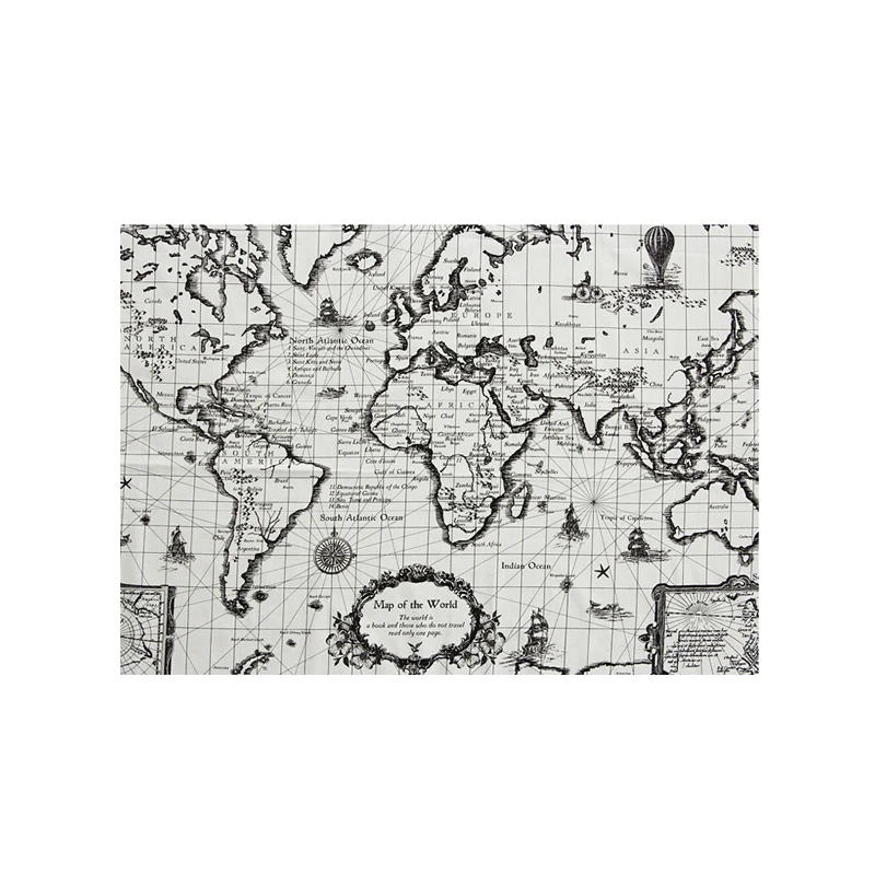 Карта мира ширина 50x150 см ретро-печать карта из смеси хлопка и льна сделай сам