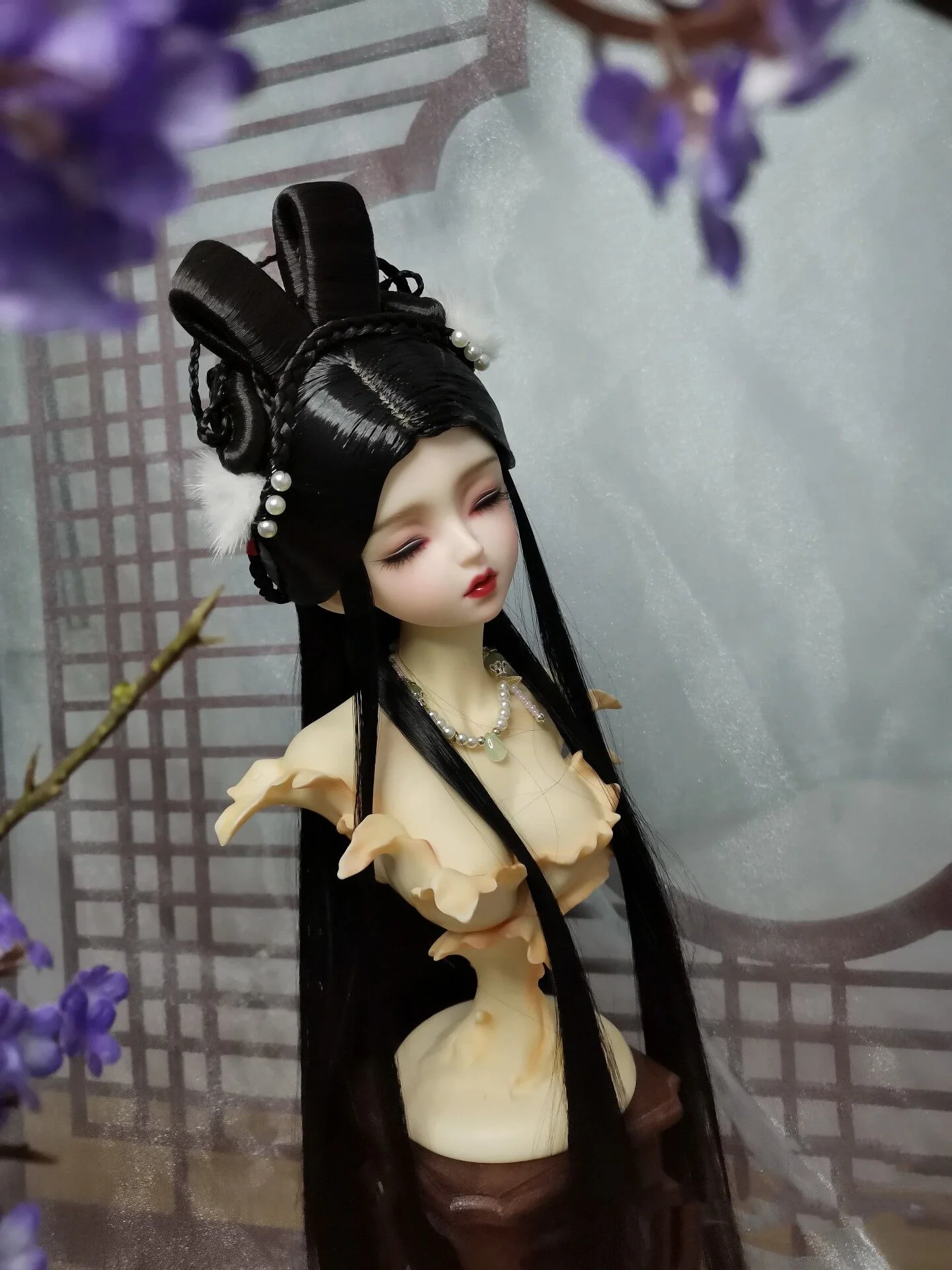 1/6 1/4 1/3 BJD Кукольные парики Винтаж Hanfu Длинные волосы Древний костюм Фея Парик для