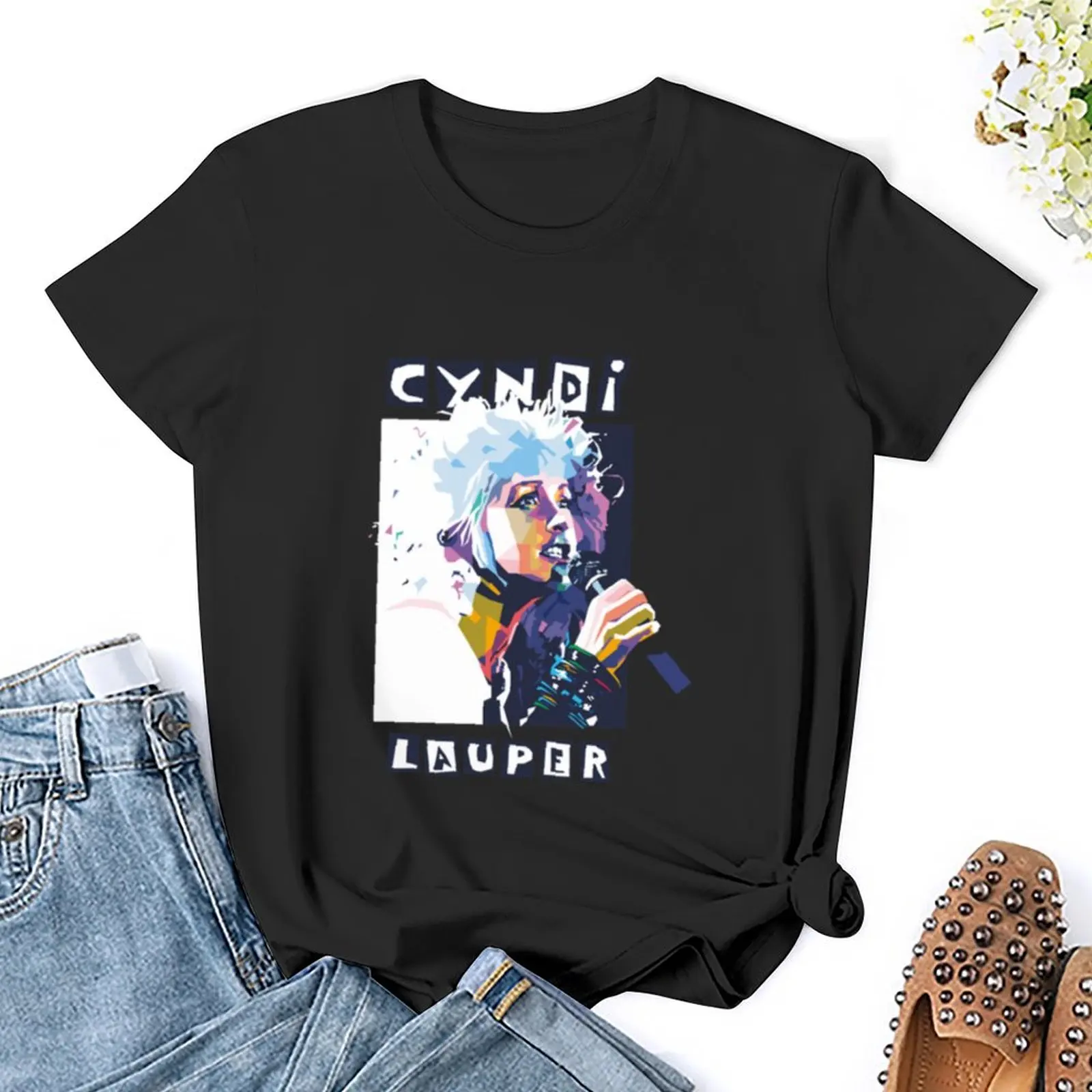 Футболка Cindy Lauper великолепные рубашки футболки с графическим рисунком простые