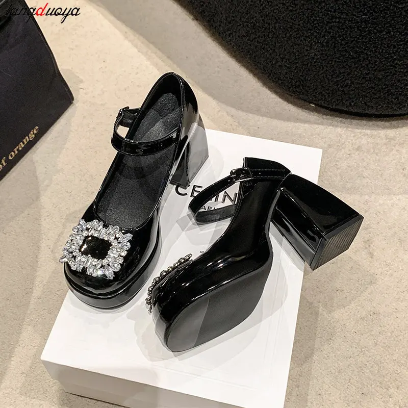 Модные Туфли Мэри Джейн с кристаллами женские новые дизайнерские элегантные