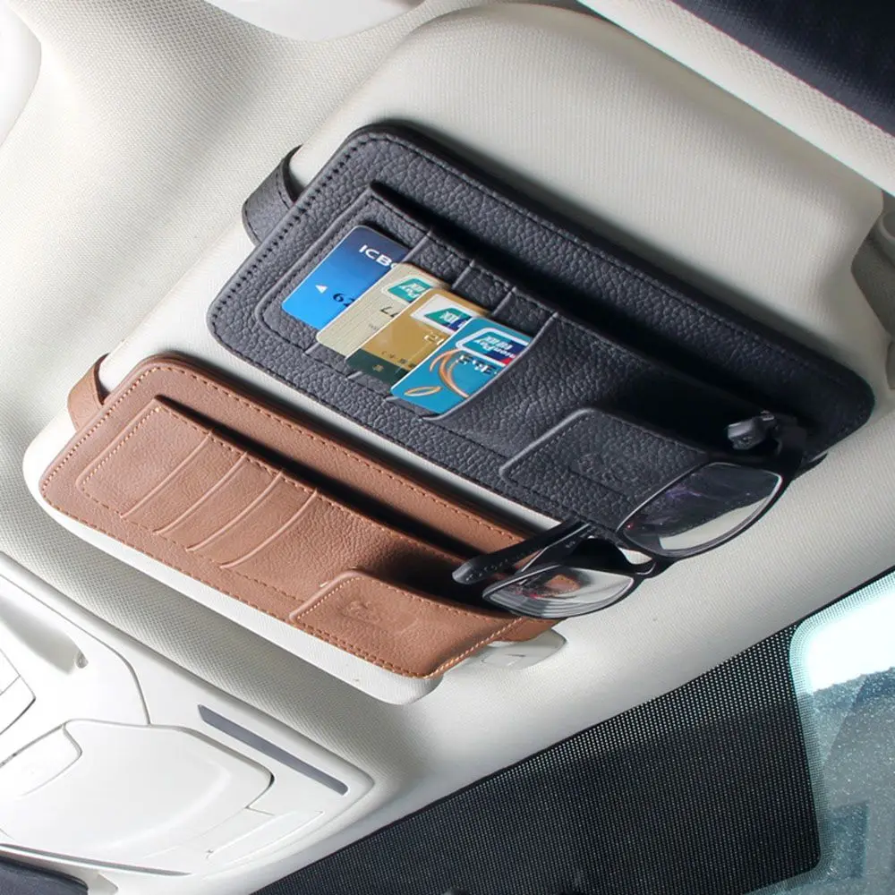 

Car Auto Sun Visor Point Pocket Organizer Pouch Bag Card Glasses Storage Holder Sunglasses Holder Car-styling Car Accessories