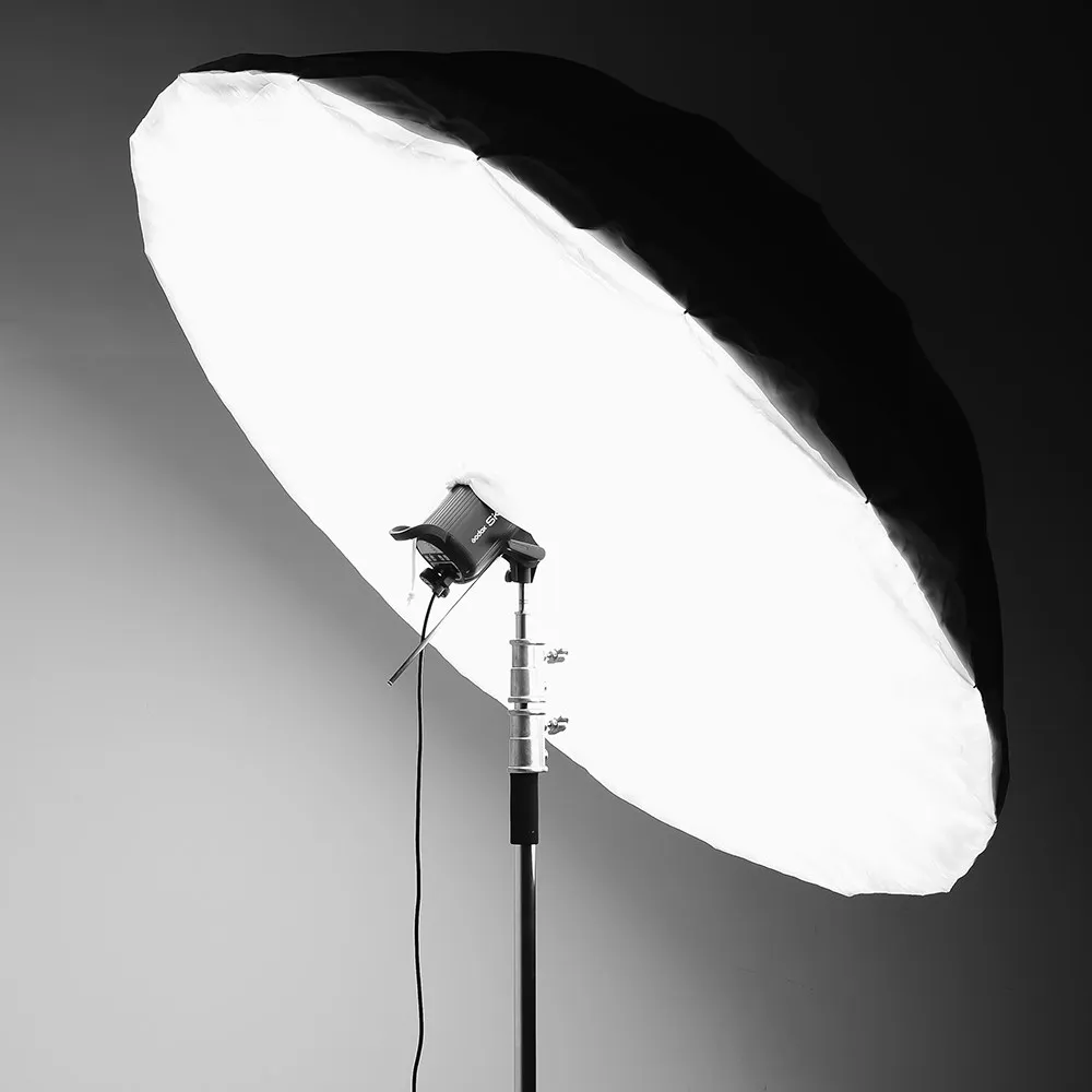 Фото Зонт-рефлектор Godox 70 дюймов (178 см) черно-белый для студийного освещения с большим рассеивателем №3