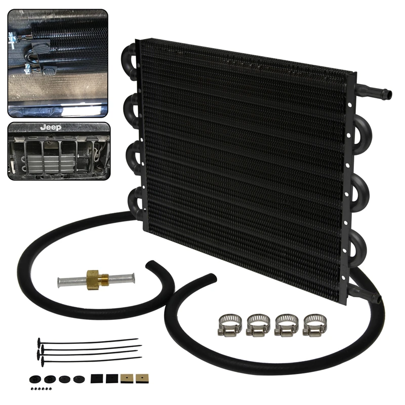 

8 Row Universal Remote Transmission Oil Cooler Radiator Converter Kit