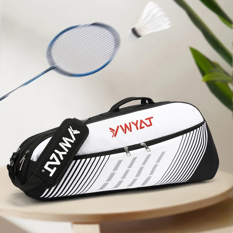 YWYAT Badminton Bag Single Shoulder Sports Bag Waterproof Large Capacity Tennis Racket Bag  with Shoes Clothes Compartments