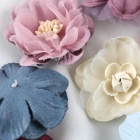 10 pcs pack yarn flower brooch diy handmade brooch hat shoes fabric flowers wholesale
