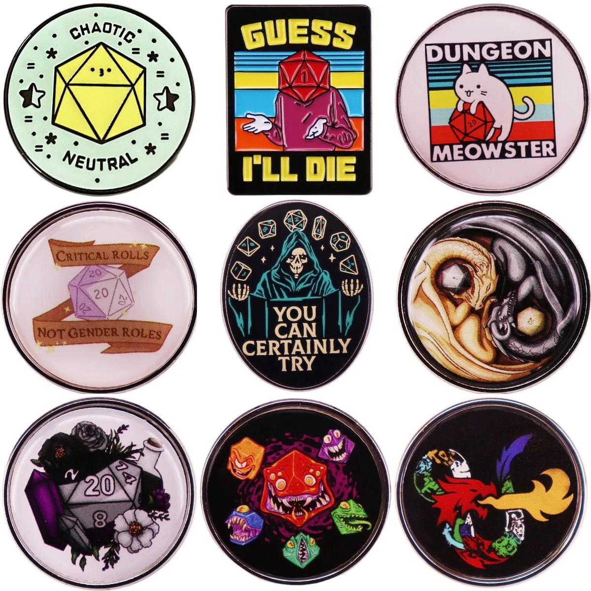 Guess I'll Die You Can Certainly Try Pin Brooches Enamel Brooch Badge Lapel Pins Hard Metal Alloy Jacket Decoration Jewelry