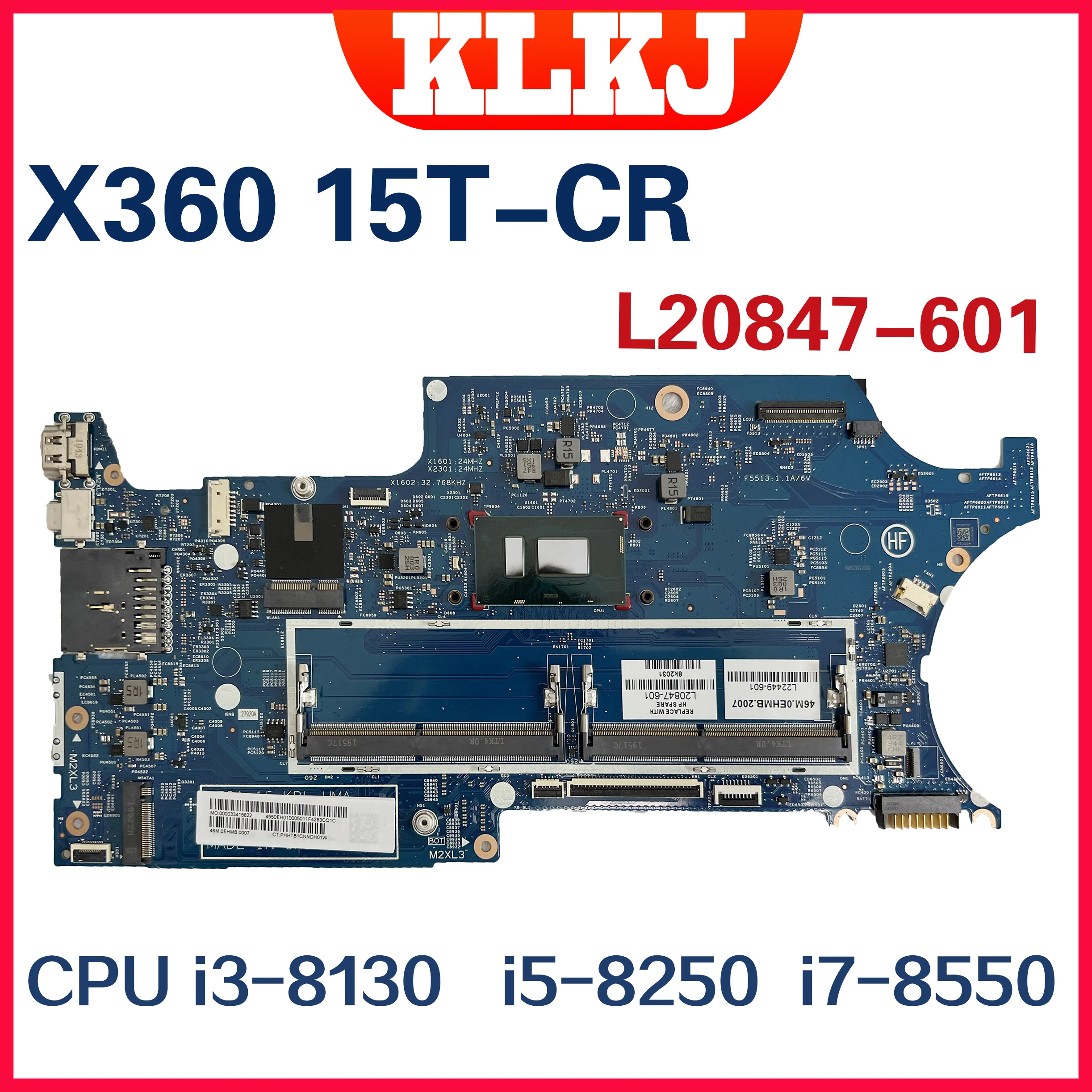 Материнская плата Dinzi для ноутбука HP Pavilion X360 15-CR 15T-CR, системная плата для ноутбука с искусственными элементами, проверенная модель 100% Материнская плата Dinzi для ноутбука HP Pavilion X360 15-CR 15T-CR, системная плата для ноутбука с искусственными элементами, проверенная модель 100%