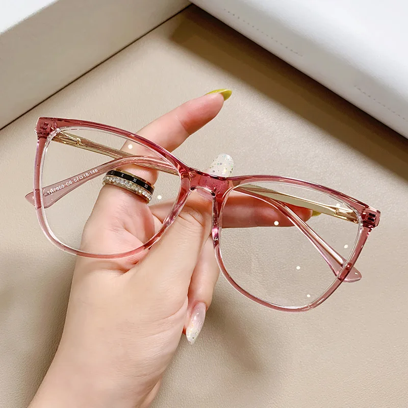 

2023 Women's Anti-Blue Light Blocking Glasses Flat Mirror Reading Eyewear Computer Goggles Spectacle Eyeglasses TR90 Frame