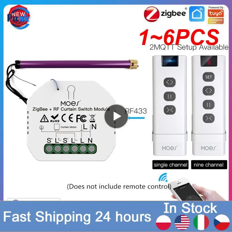 

Умный релейный модуль переключателя Tuya ZigBee 3,0, 1 ~ 6 шт., 1/2/3 Gang Smart Life/Tuya App Control, работает с Alexa Google Home