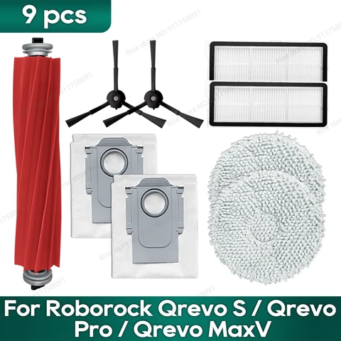 Sobib Roborock Qrevo Pro jaoks, Qrevo Maxv, Qrevo S, Qrevo Plus Accessories MOP HOP HEPA Filter peamise küljeharja vahetamise osad