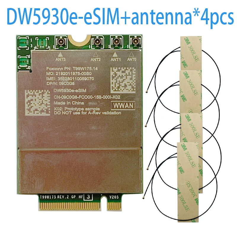 T99W175 DW5930e DW5930e-eSIM Snapdragon X55 4G 5G полосы модульная карта DP/N для ноутбука Dell Latitude 5430 7330