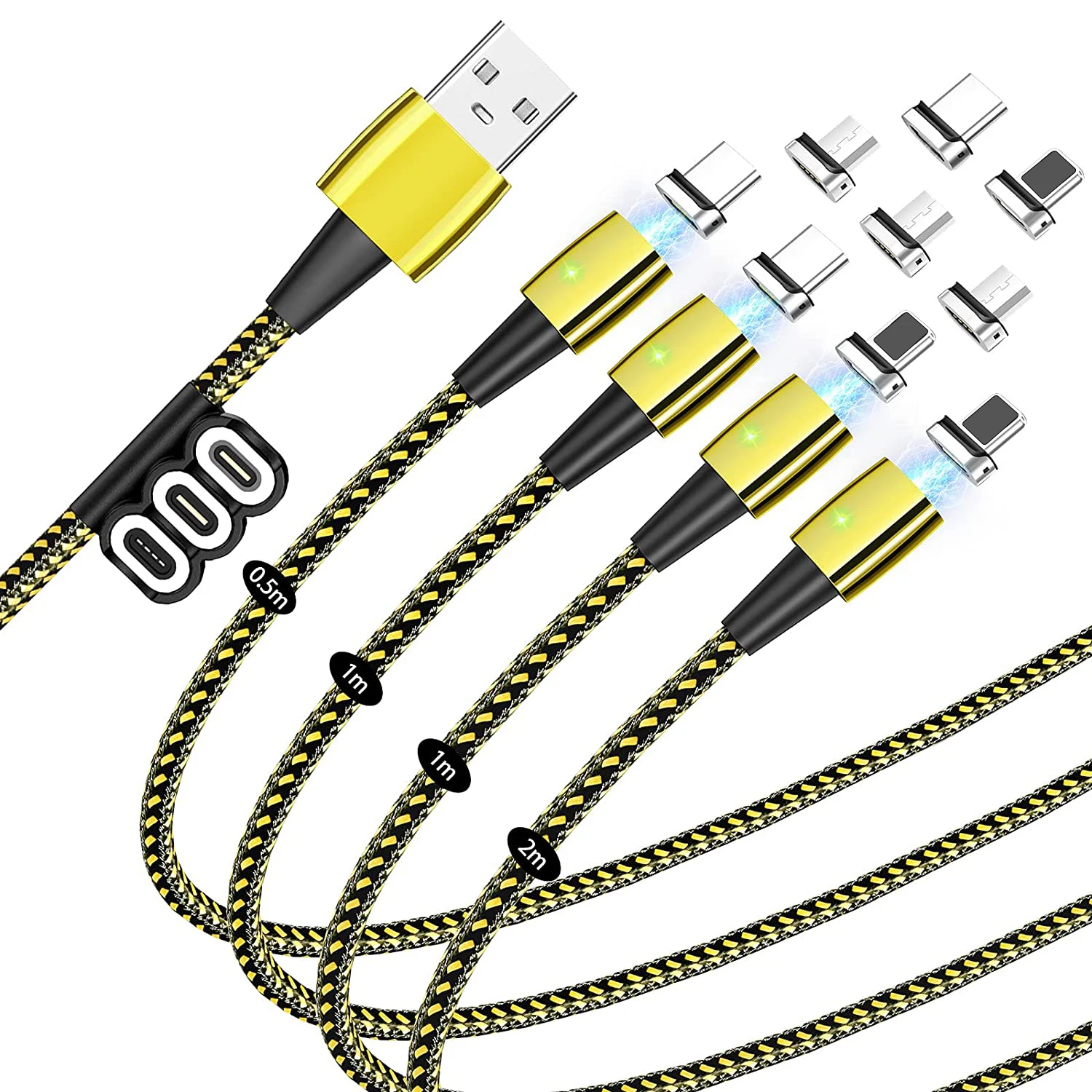 

Essager 540 Rotate Magnetic Cable 3A Fast Charging Micro USB Type C Cable For iPhone Xiaomi Magnet Charger Phone Data Wire Cord