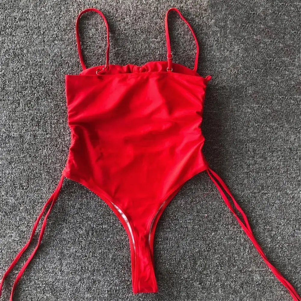 

Puckered 7 Colors High Waist One-piece Bathing Suit for Swimming Pool