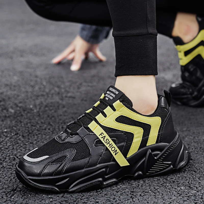 

Мужские теннисные туфли, сверхлегкие дышащие, на шнуровке, прогулочная обувь, уличные модные кроссовки, большие размеры