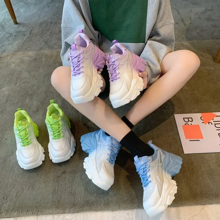 

Color-blocking dad shoes women's 2022 spring new thick-soled sponge cake breathable thin all-match sports casual shoes trend