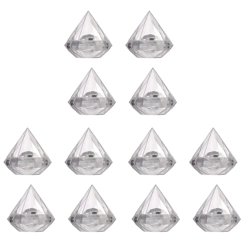 

36PCS Transparent Diamond Shape Candy Box Wedding Favor Gift Boxes Party Box Clear Plastic Container Home Decor Gift