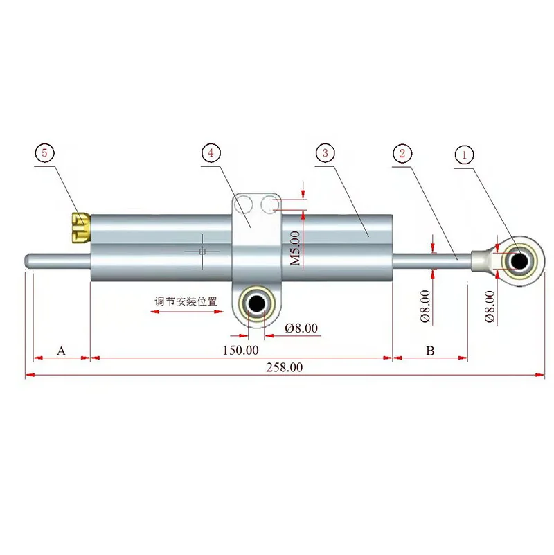 

Motorcycle Modification Accessories Universal Short Fiber Directional Damper Direction Anti-Swing Head Balance Bar Buffer