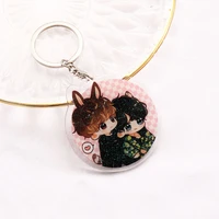 new design bangtan boys round double sided keychain backpack decoration keyring decoration gift for girl