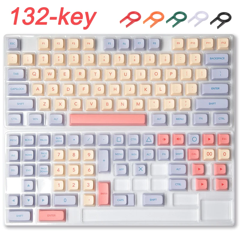 

Mechanical Keyboard Keycaps 132 Keys PBT Dye Sublimation Keycap Gaming Keyboards Buttons Replace Keyset XDA Key Caps For Players