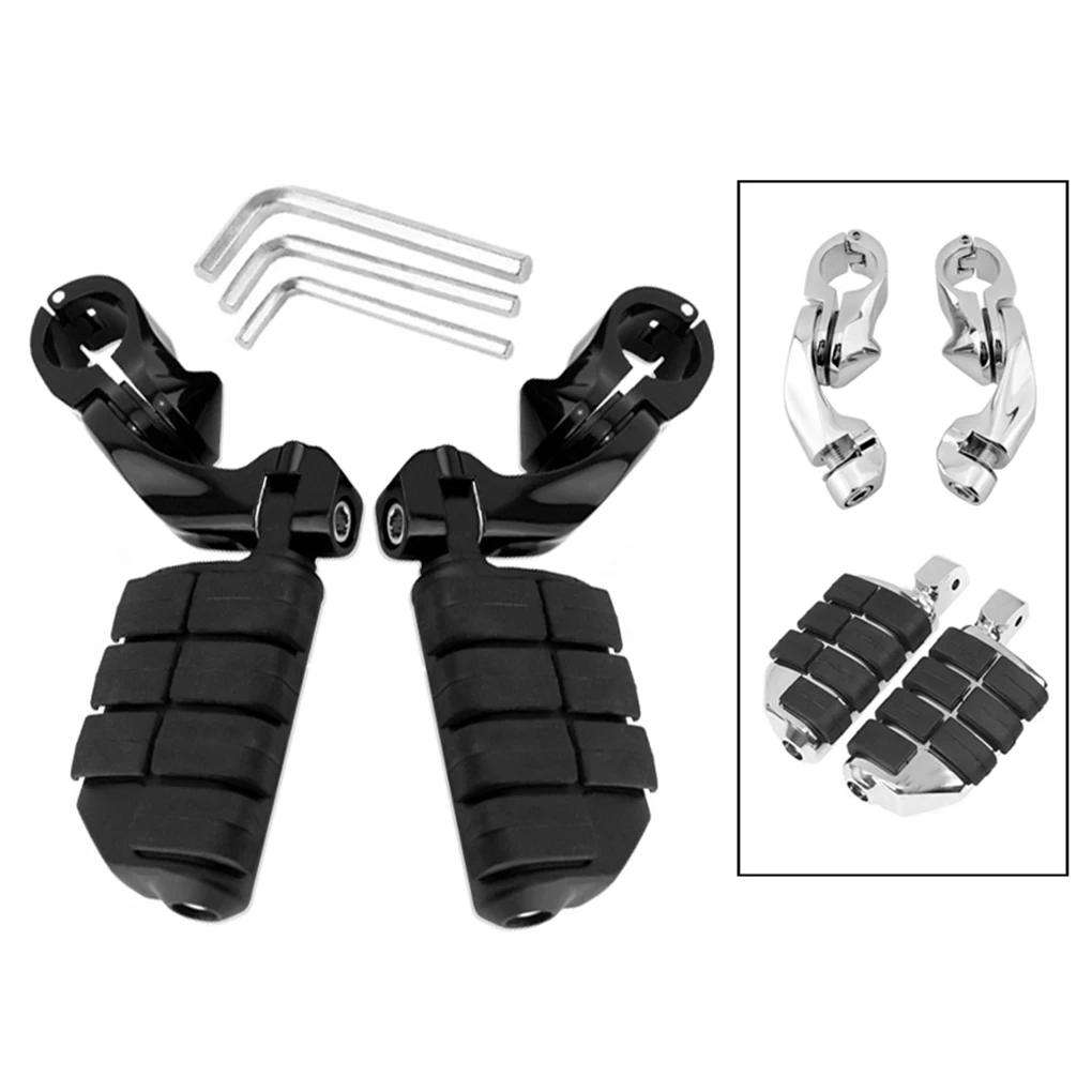 

1 Pair Aluminum Alloy Motorcycle Pedal Footpegs Assembled Modification Set Replacing Part Repair Pedals Accessories Black