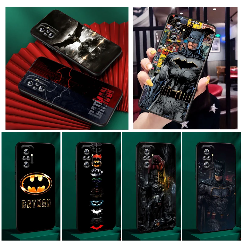 

Batman Superhero Luxury Art Phone Case For Xiaomi Redmi Note 12 11E 11S 11 11T 10 10S 9 9T 9S 8 8T Pro Plus 5G Black Cover