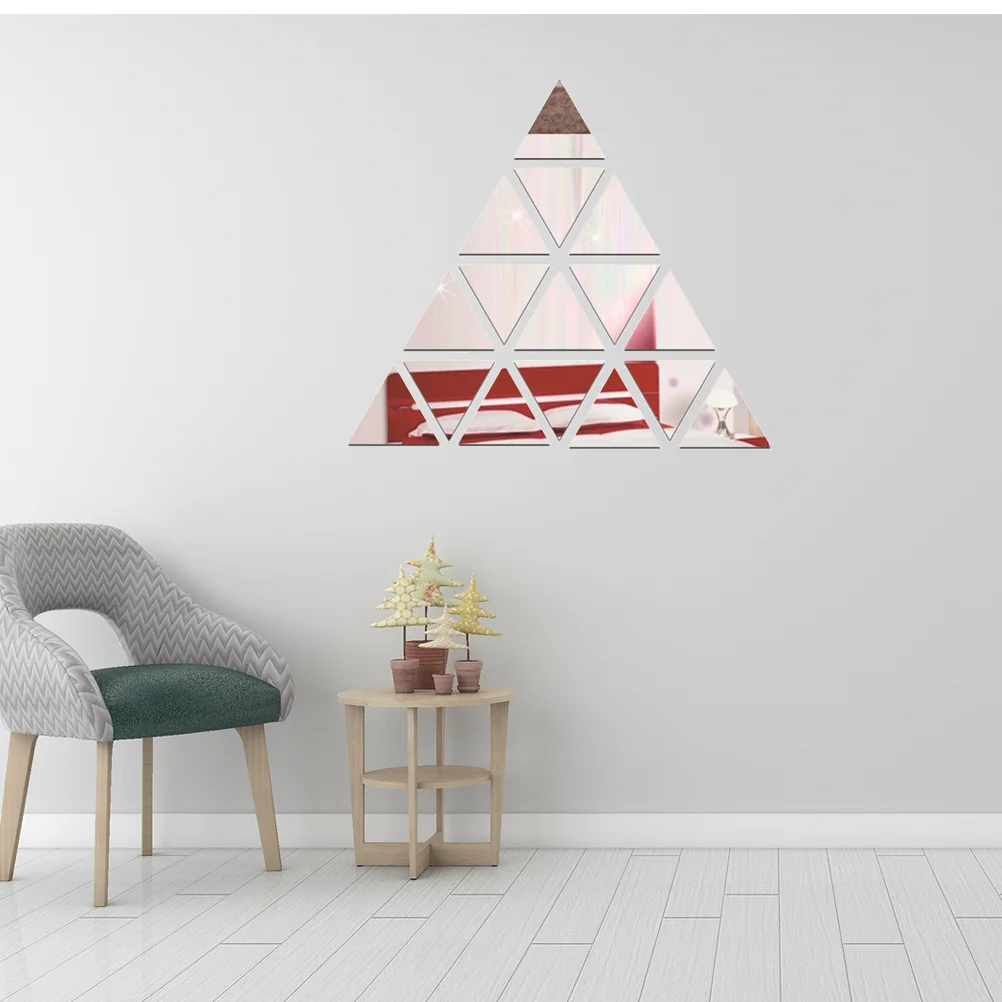 

1 Set of Simple Removable Wall Decor Acrylic Mirror Surface Wall Sticker Silver Wall Sticker for Home Bedroom