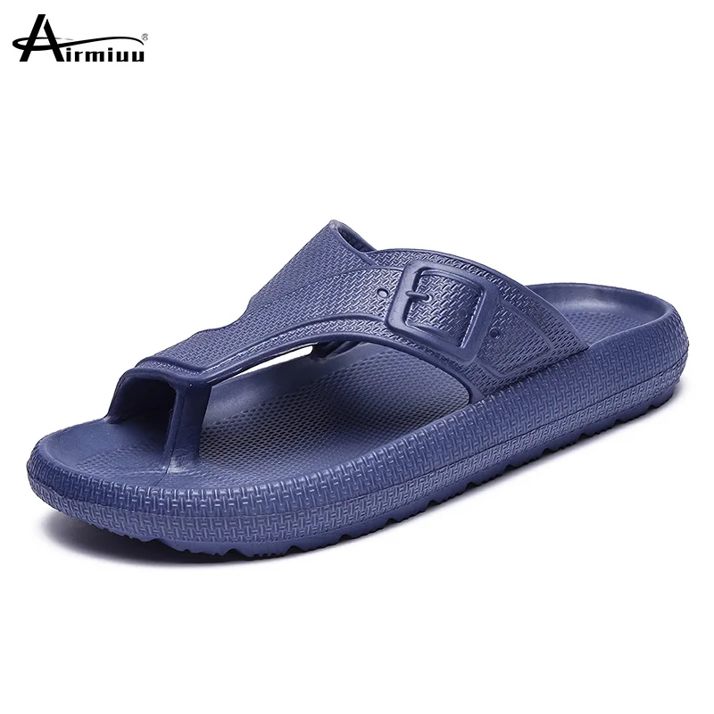 

Airmiuu Fashion Summer Platform Flip Flops Men Slippers Soft Home Sole Sandals Beach Comfort Shoes Outdoor 2023