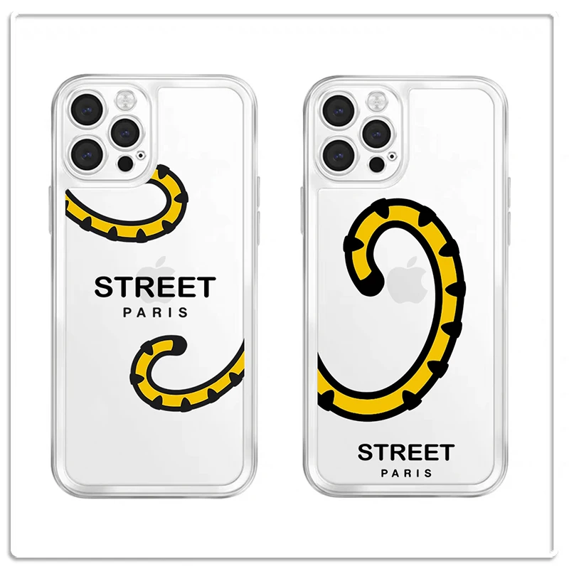 

Street Trend Culture Brand STREET PARIS Lens Protection Phone Case For iPhone 11 12 13 mini 14 Pro 8Plus XS Max XR Soft Cover