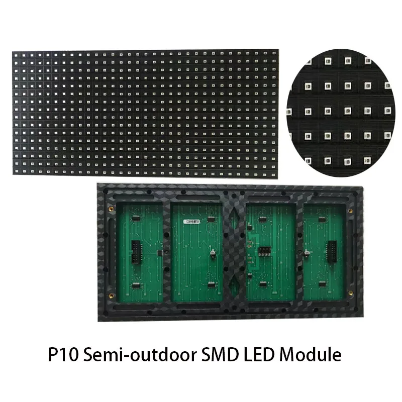 P10 Светодиодный полунаружный одноцветный модуль SMD 32*16 пикселей 1/4 сканирования