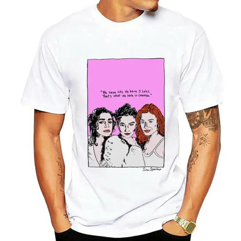 

Белая хлопковая Футболка PJ, Харви, Бьорк и Дори Амос