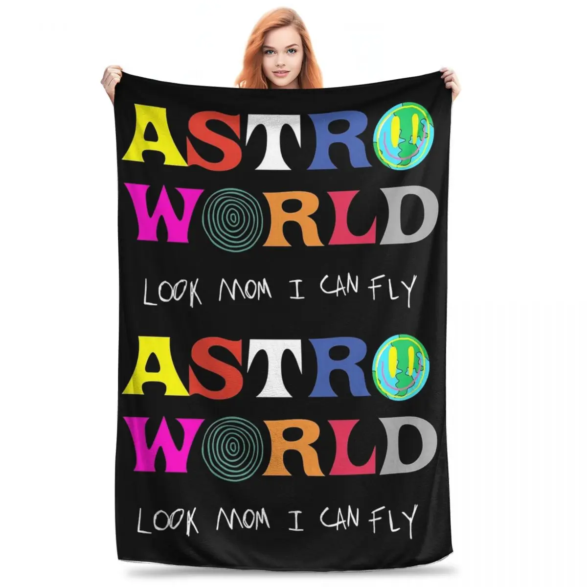 Одеяло Astroworld Look Mum I Can Fly фланелевые переносные пледы покрывало для дивана офисное
